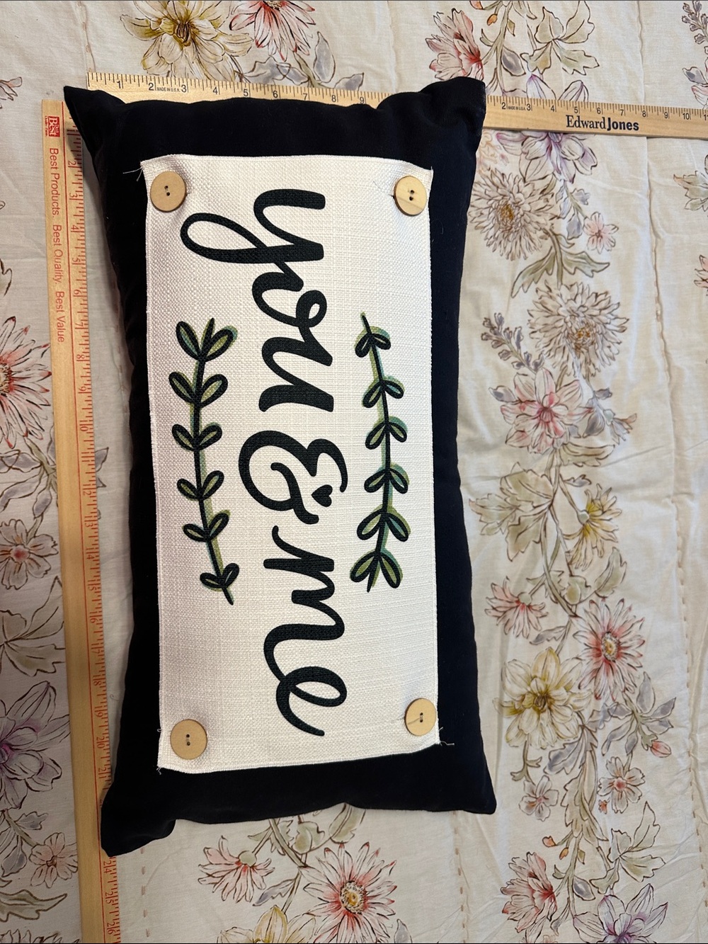 You & Me Black and White Decorative Accent Pillow by